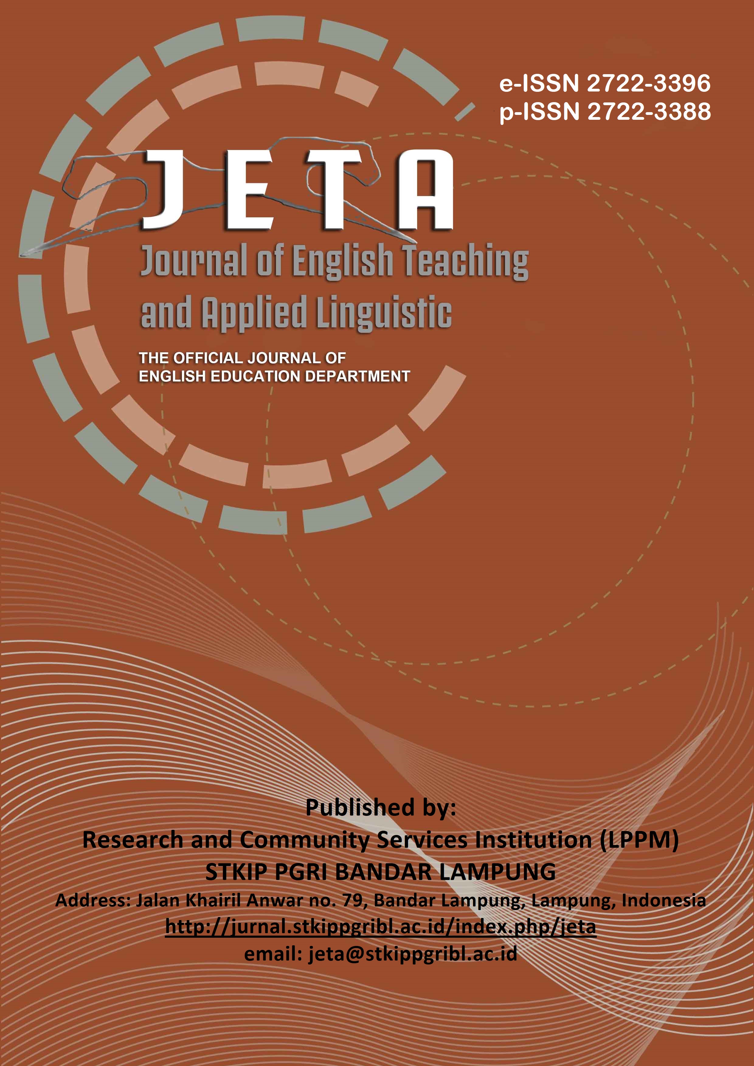 					View Vol. 1 No. 2 (2020): JETA: Journal of English Teaching and Applied Linguistic
				