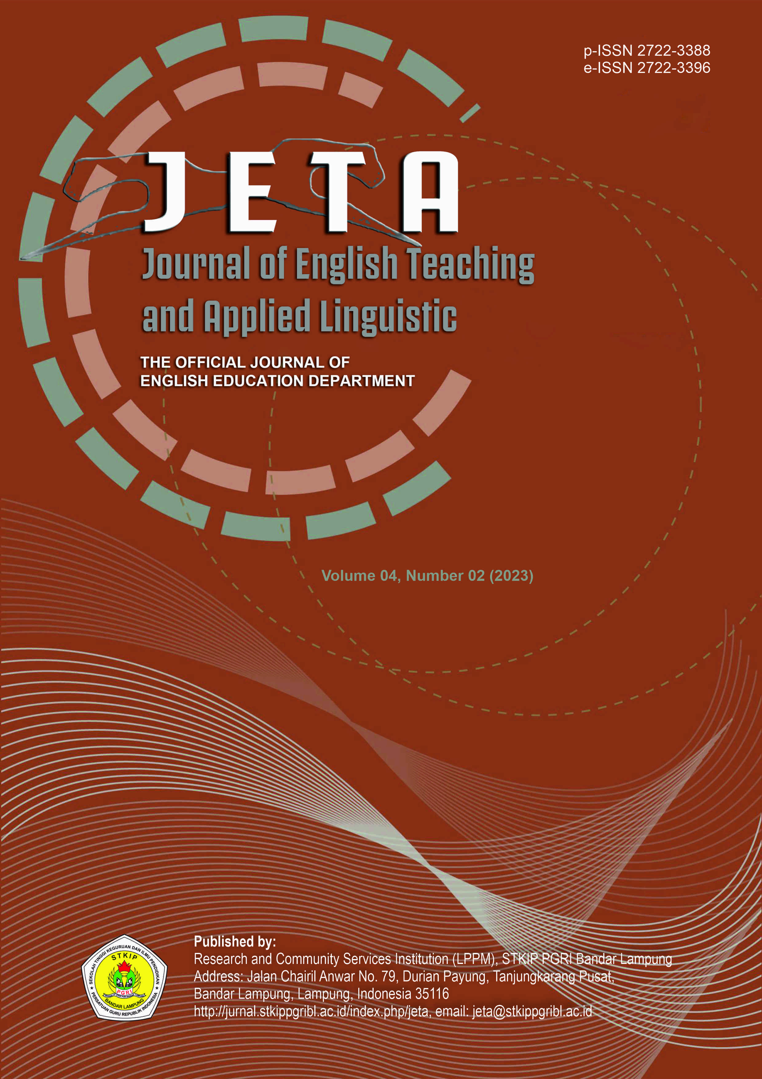 					View Vol. 4 No. 2 (2023): JETA: Journal of English Teaching and Applied Linguistic
				